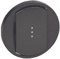 Лицевая панель Legrand Celiane для 1-кл. выключателя с подсветкой графит картинка